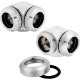 CORSAIR Hydro X Series XF Hardline 90�� 14mm OD Fitting Twin Pack - Chrome