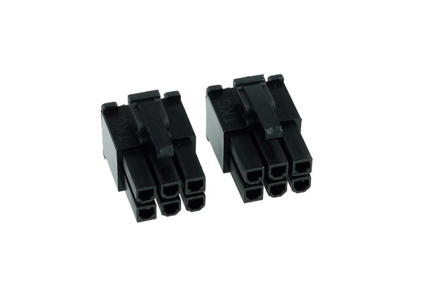 Phobya VGA Power Connector 6Pin male (tapered) incl. 6 Pins - 2 pcs black