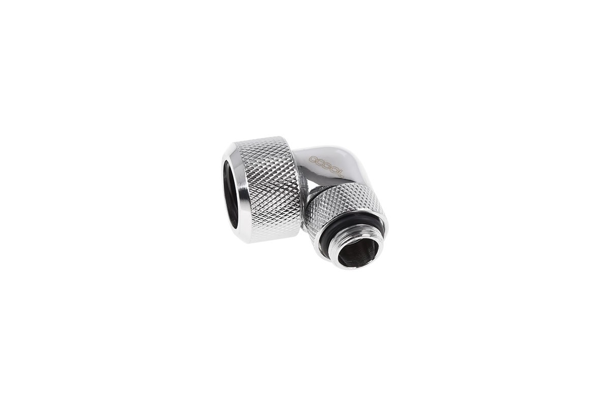 ACool Eiszapfen 16mm HardTube compression fitting 90 rotatable G1/4 - knurled - chrome