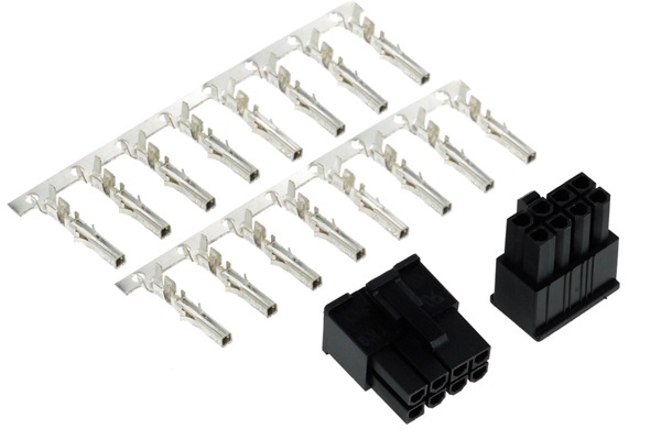 Phobya VGA Power Connector 8Pin male incl. 8 Pins - 2 pcs black