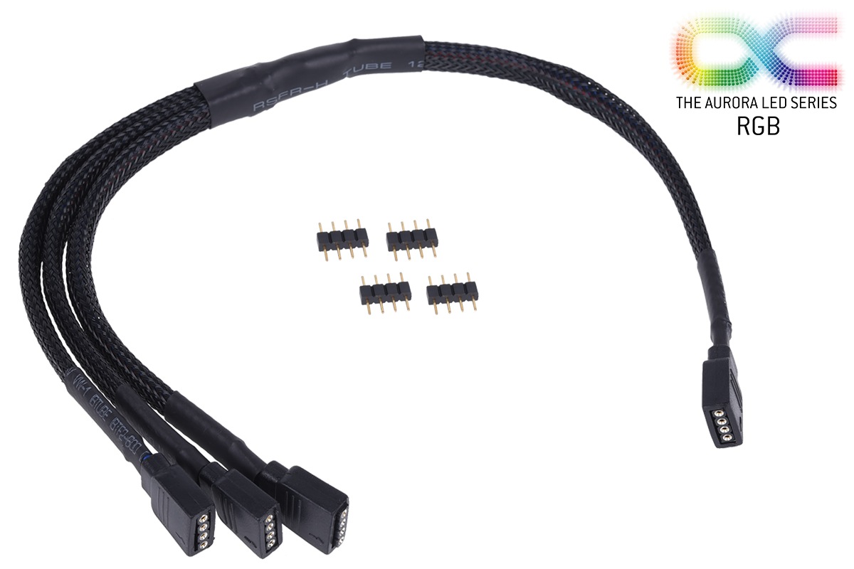 ACool y-cable RGB 4pol to 3x 4pol 30cm incl. connector - black