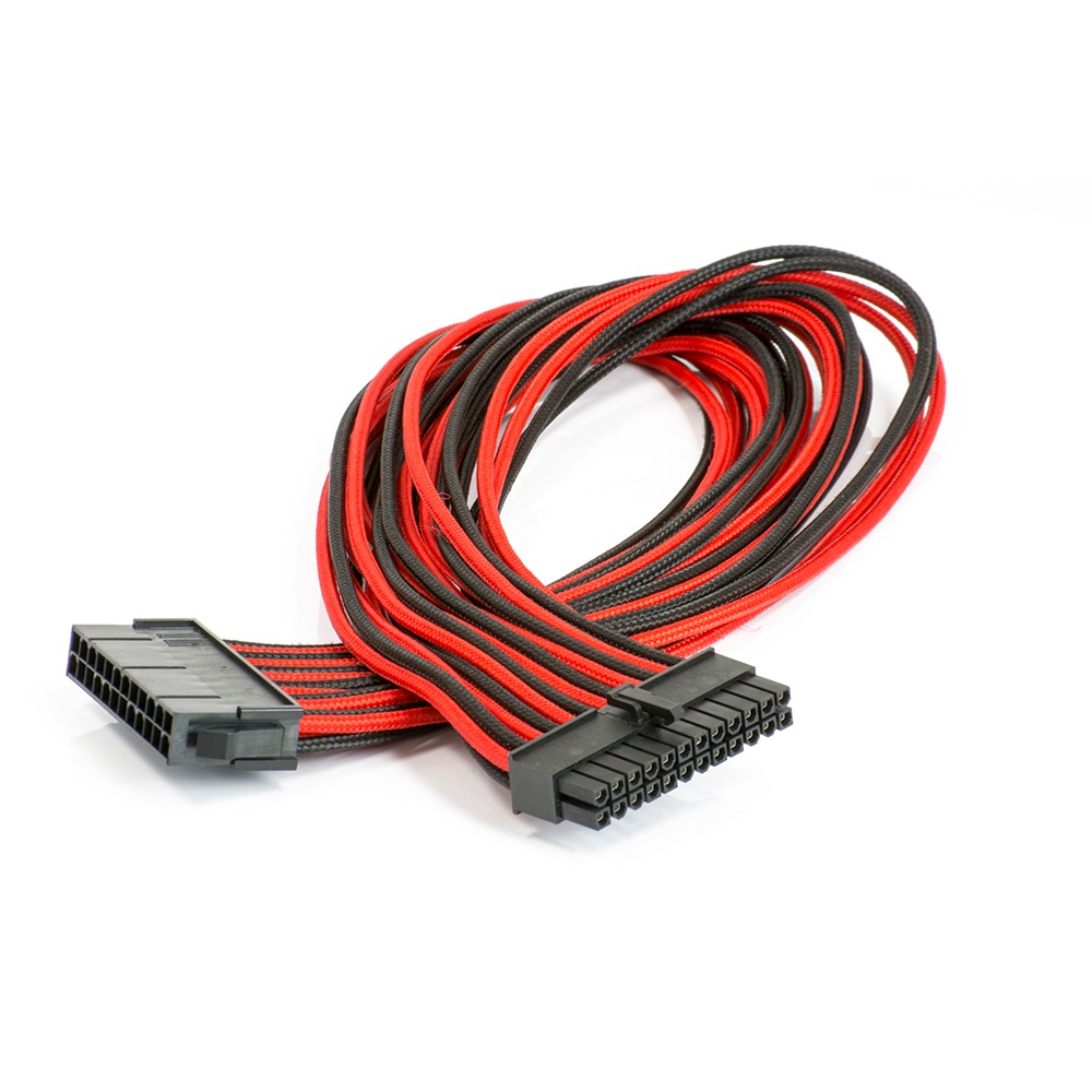Phanteks sleeved extension cables for Motherboard [Black/Red] (PH-CB24P_BR)
