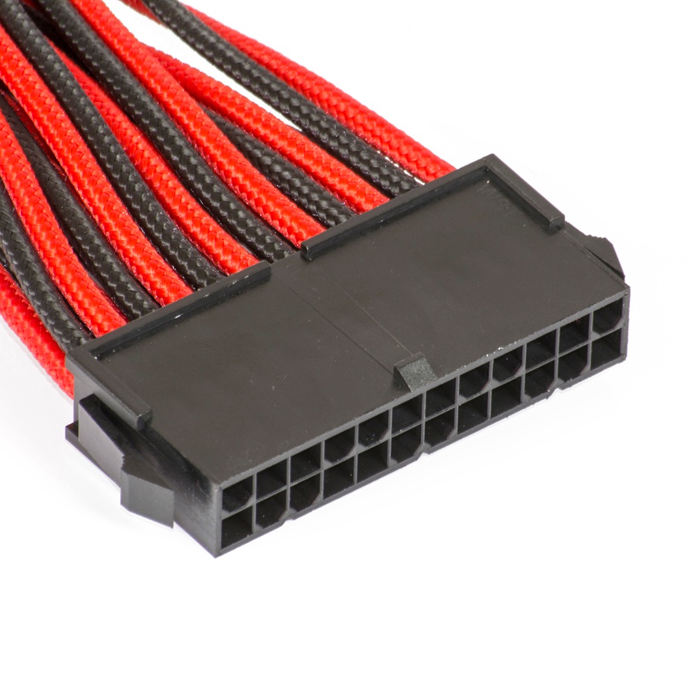 Phanteks sleeved extension cables for Motherboard [Black/Red] (PH-CB24P_BR)