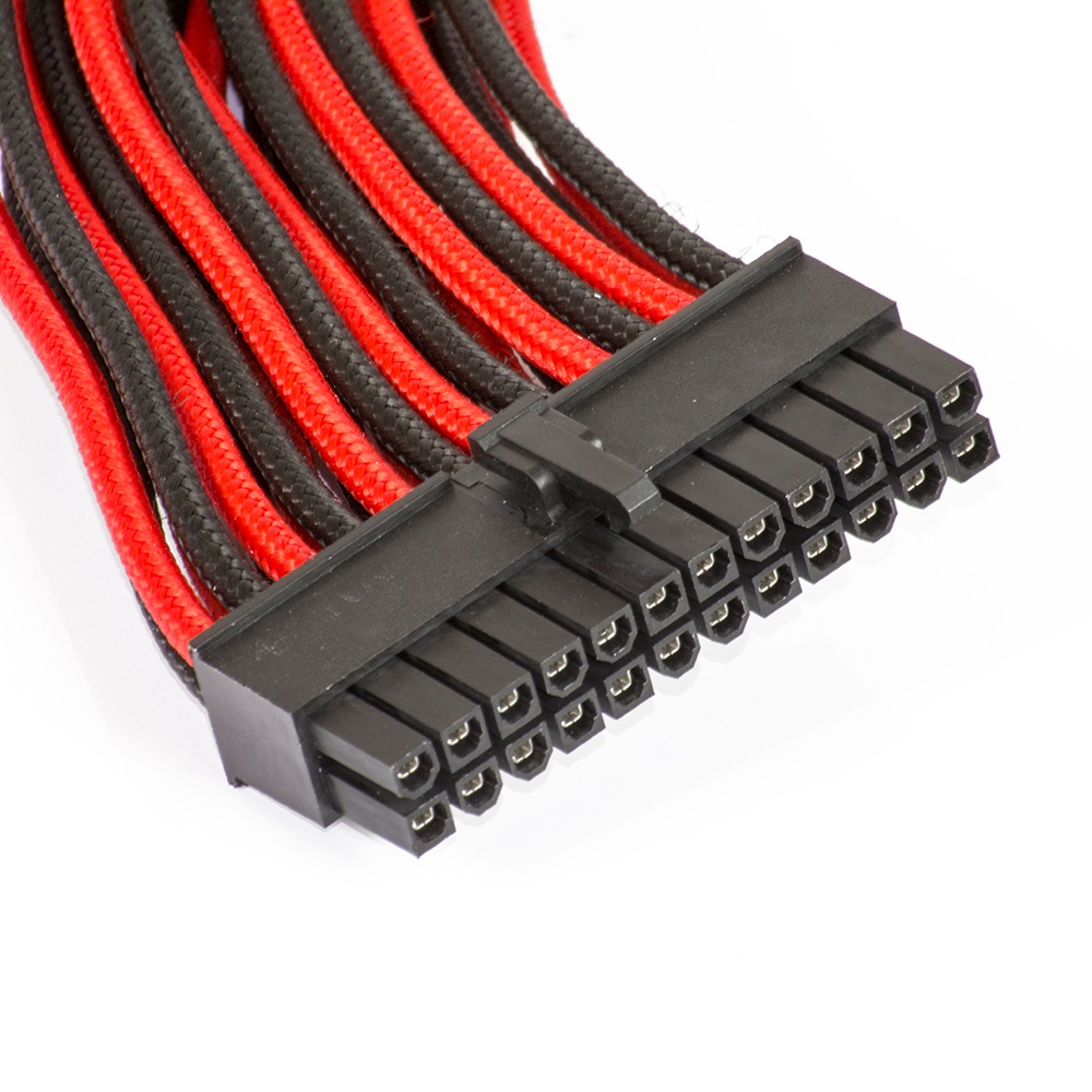 Phanteks sleeved extension cables for Motherboard [Black/Red] (PH-CB24P_BR)