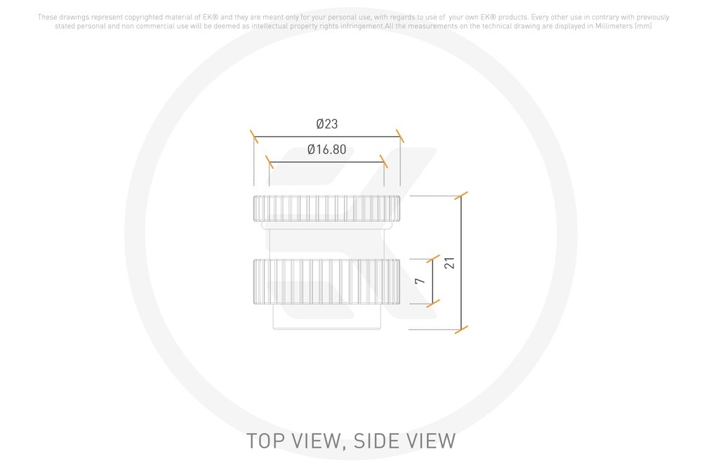 EK WaterBlocks EK-Quantum Torque Pass-Through G1/4 - Nickel