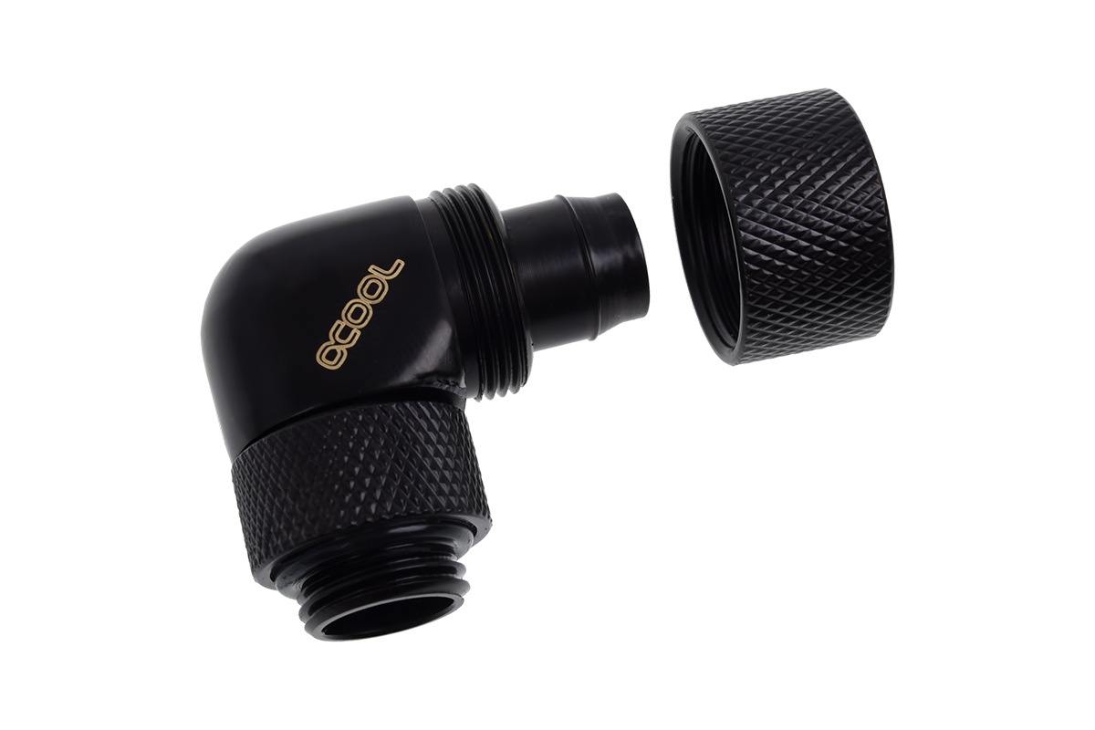 ACool Eiszapfen 13/10mm compression fitting 90 rotatable G1/4 - deep black