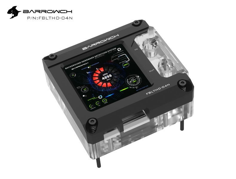 Barrowch HDMI Display CPU Water Block of INTEL Platform (FBLTHD-04N) Black