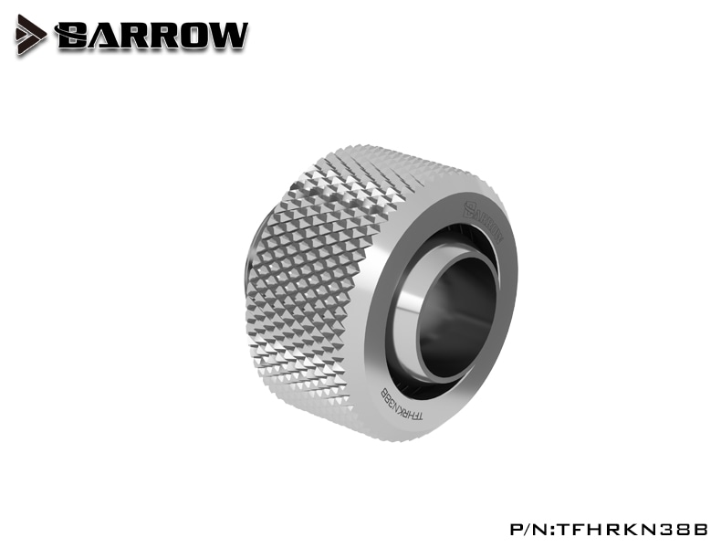 Barrow Compression Fitting (ID3/8-OD1/2) Soft Tubing - Shiny Chrome Silver