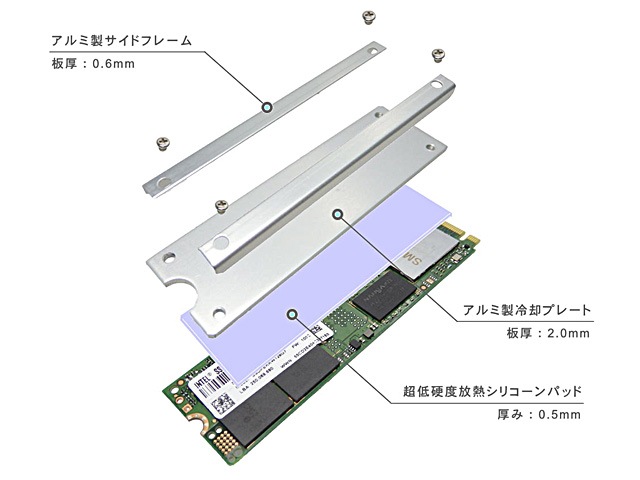 Ĺ������� SS-M2S-HS02 M.2 SSD�ѥҡ��ȥ��󥯥��С�