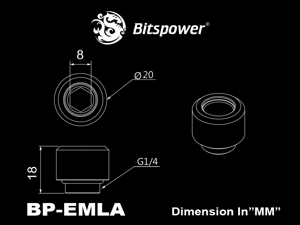 Bitspower G1/4" Silver Shining Advanced Multi-Link For OD 12MM