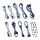 CableMod Classic ModMesh E-Series Cable Kit for EVGA G5 / G3 / G2 / P2 / T2 - WHITE / BLUE (CM-EV2-CKIT-NKWB-R)