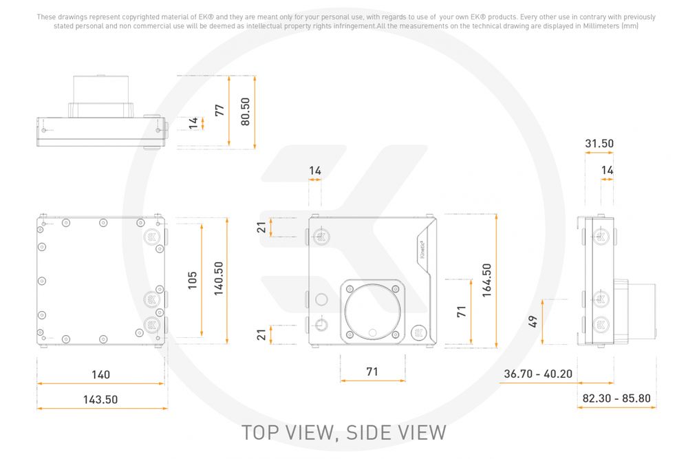 EK WaterBlocks EK-Quantum Kinetic3 FLT 140 D5 PWM D-RGB - Plexi