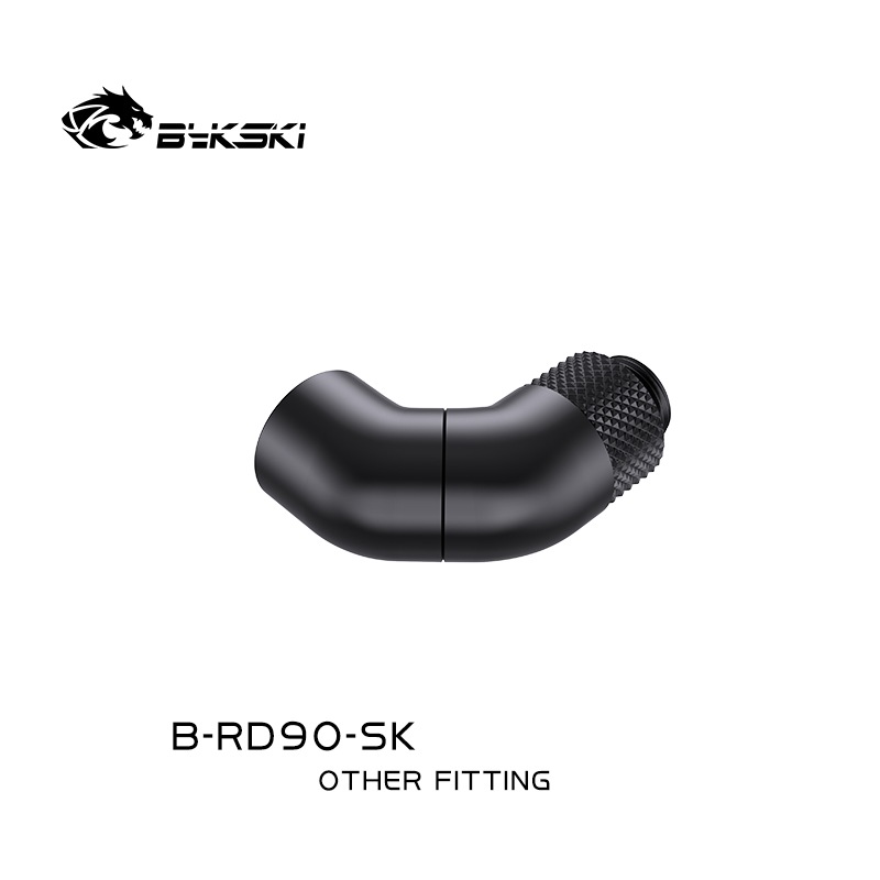 �ڥ����ȥ�å��ò��� Bykski G1/4 Male to Female 90 Degree Double Rotary Elbow Fitting - Black