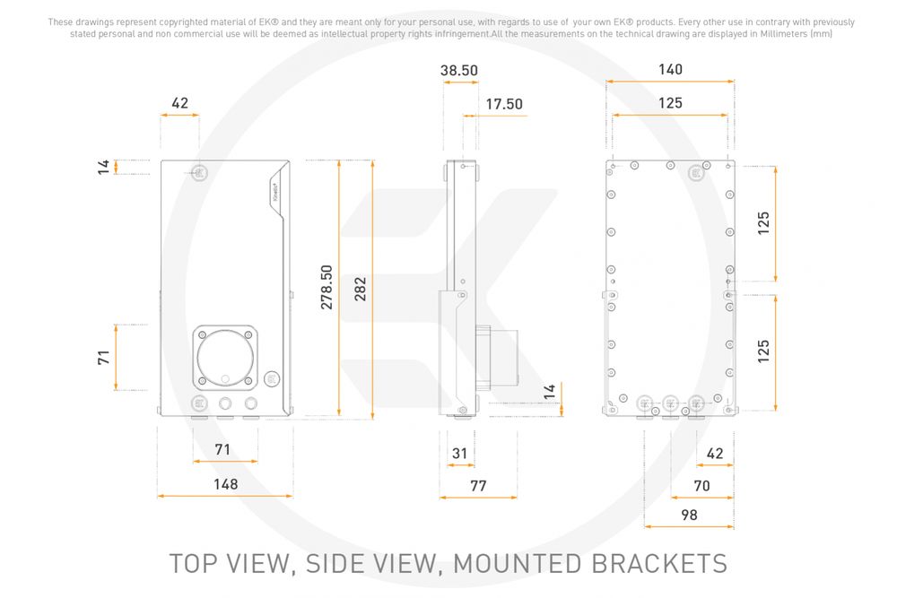EK WaterBlocks EK-Quantum Kinetic3 FLT 280 D5 PWM D-RGB - Plexi