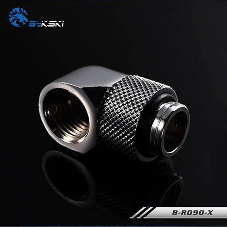 Bykski B-RD90-X Fine 90 degree rotating elbow Water cooling and cooling Rotary joint silver