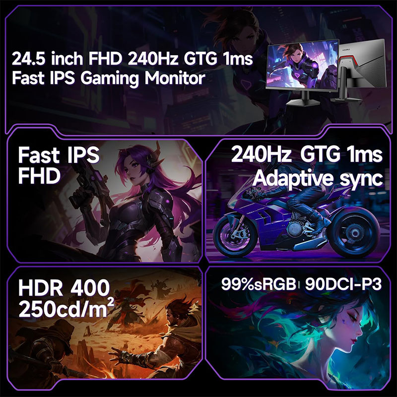 ������Źľ���� KOORUI G2511X 24.5����� IPS 240Hz FHD �����ߥ󥰥�˥���