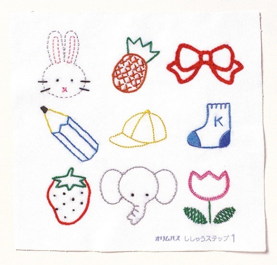 フランス刺しゅう基本縫　刺しゅうステップ１