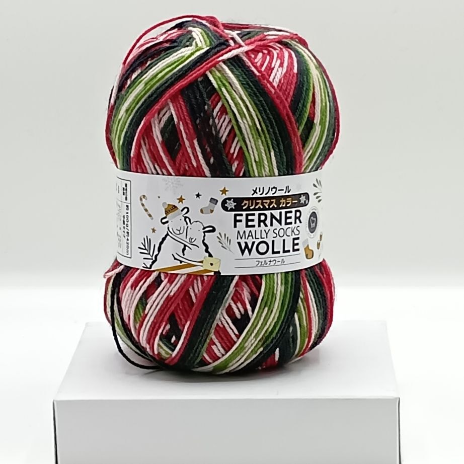 FERNER_WOLLE MERRY_SOCKS　クリスマスカラー　#X-06