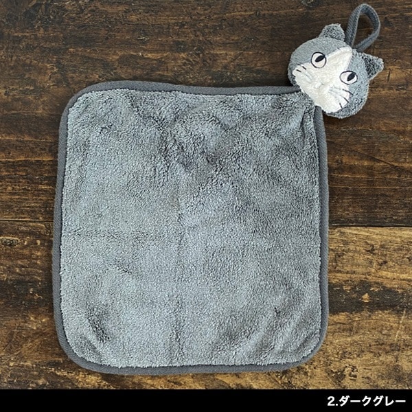 松尾ミユキ キャットフェイス ハンドタオル ーオリーブアベニュー