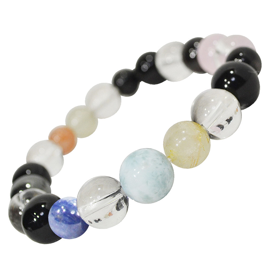 ラリマー/ルチル/etc<br>フィギュアスケート選手着用ブレスレット<br>Φ6-12mm<br>オールマイティ<br>★★★★★