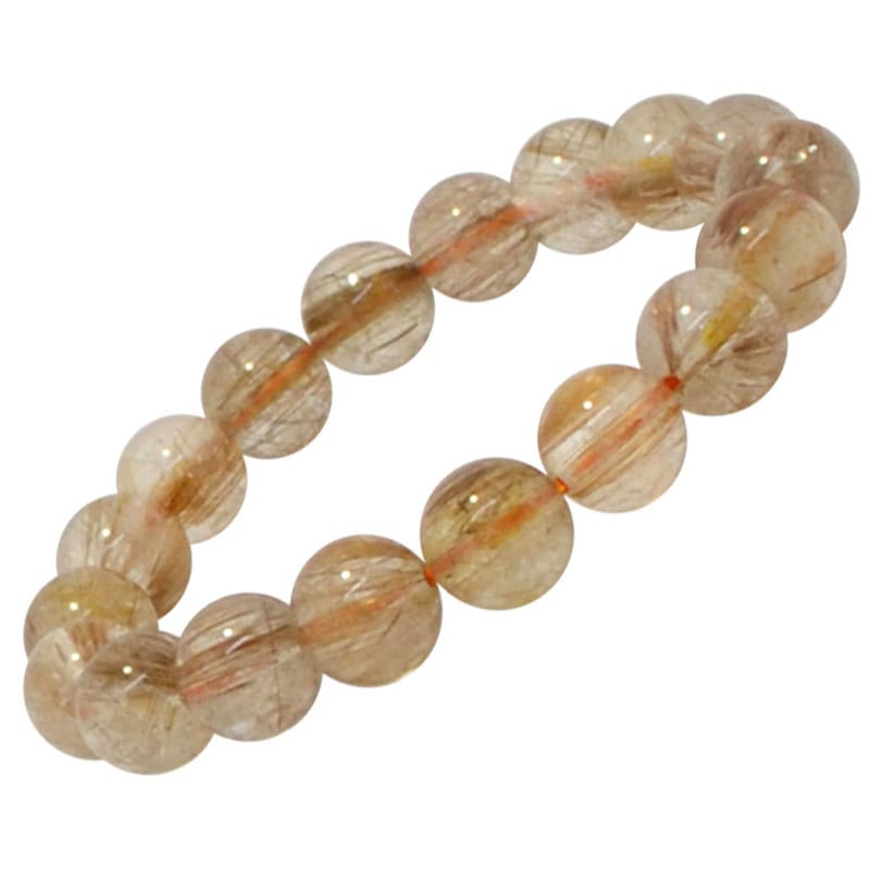 コッパールチルクォーツ/ブラウンルチルクォーツ/銅針ルチルクォーツ<br>ブレスレット<br>Φ12mm<br>金運/財運<br>石ランク/★★★★☆