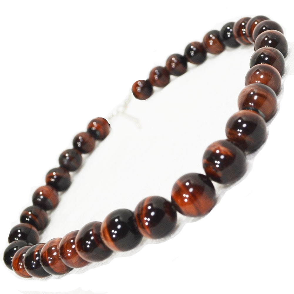 レッドタイガーアイ<br>長さを選べるネックレス/数珠<br>Φ12mm<br>金運/勝負運<br>石ランク/★★★★★