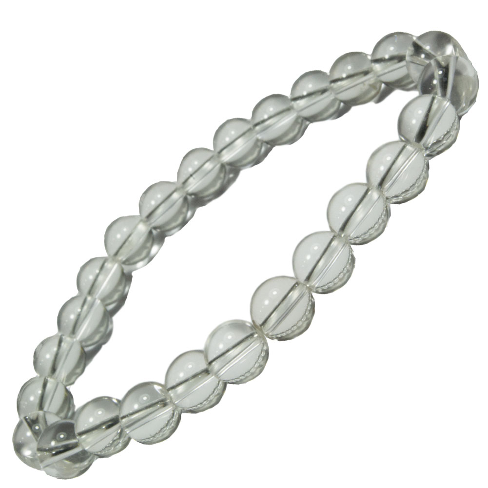 天然水晶<br>ブレスレット/偏光板検査済み<br>Φ8-12mm<br>浄化/純粋/無垢<br>石ランク/★★★★★