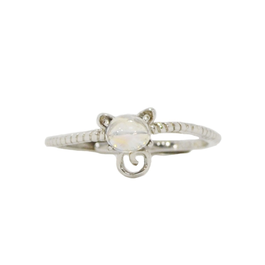 ブルームーン<br>SILVER925製リング/ジルコニア/猫<br>フリーサイズ<br>恋愛/結婚成就<br>★★★★☆