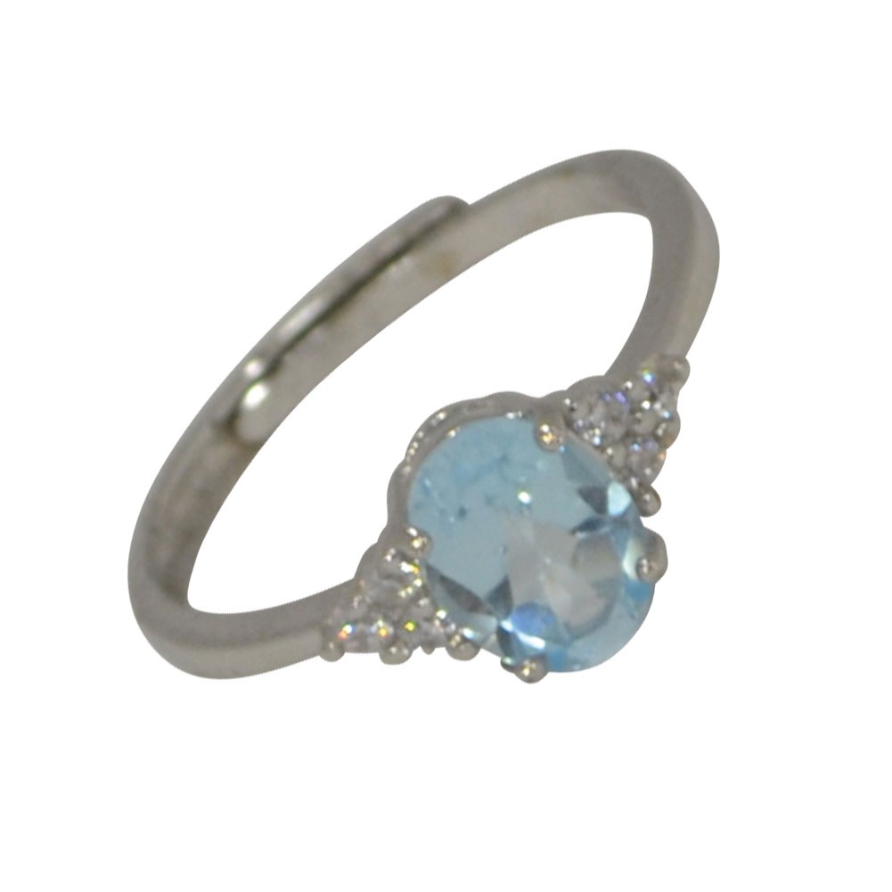 ブルートパーズ<br>SILVER925製リング<br>フリーサイズ/タイプB<br>精神安定/リラックス<br>石ランク/★★★★☆