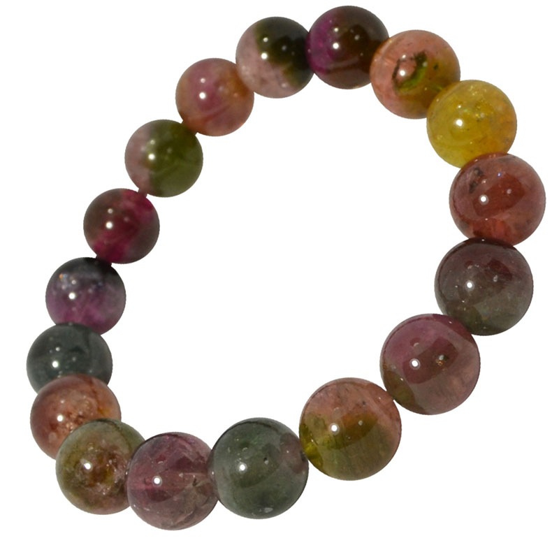 ウォーターメロントルマリン<br>ブレスレット/一点もの/鑑別書付<br>Φ12mm<br>恋愛運/健康運/人間関係/バランス/癒し<br>石ランク/★★★★★