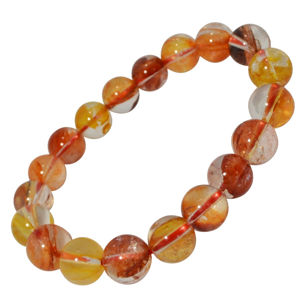 ライモナイトインクォーツ<br>ブレスレット<br>Φ10mm<br>トラウマ解消/やる気/道の先導<br>石ランク/★★★★★