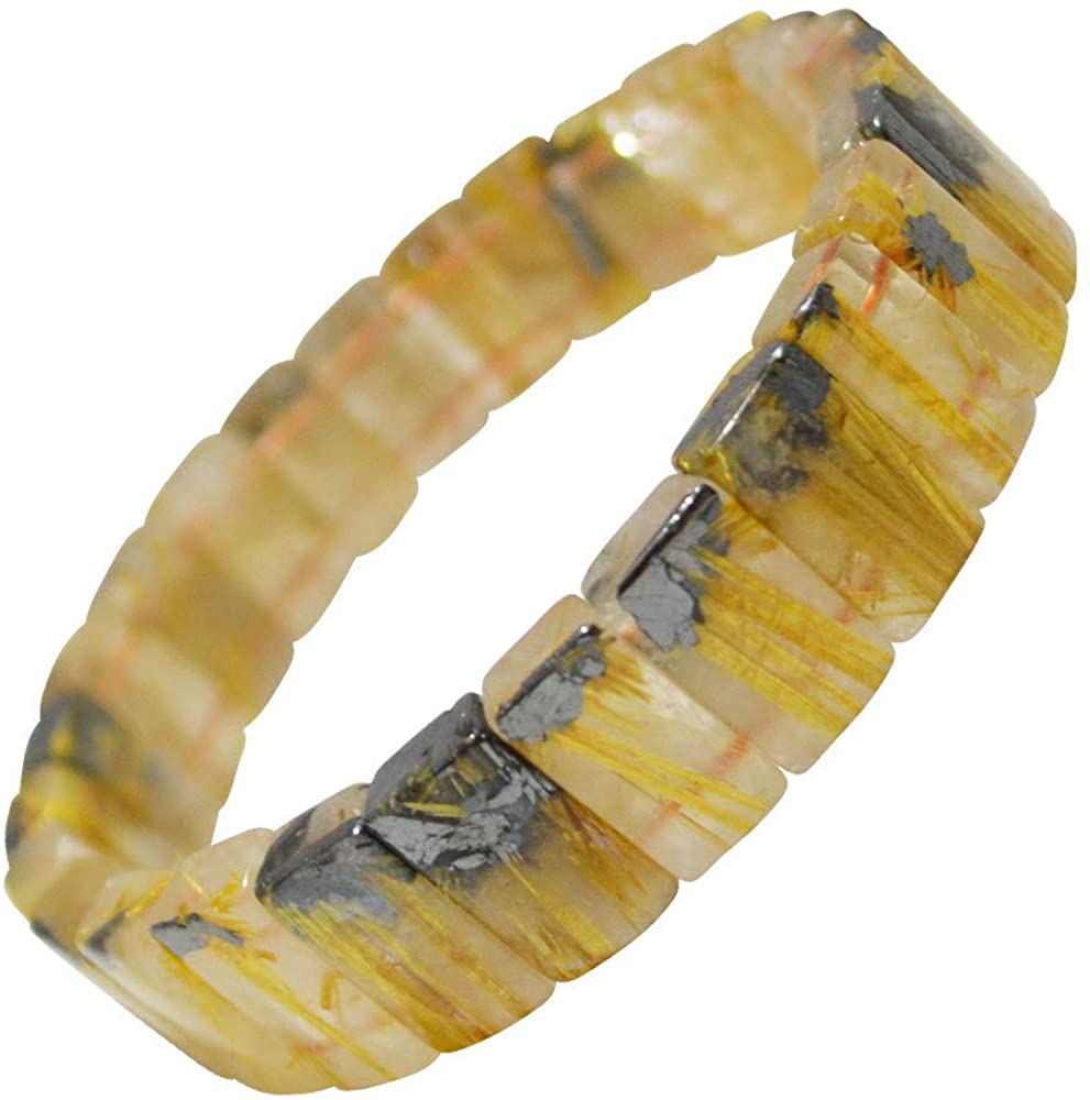 太陽放射タイチンルチルクォーツ/ヘマタイトインルチルクォーツ<br>バングル<br>金運/財運<br>石ランク/★★★★☆