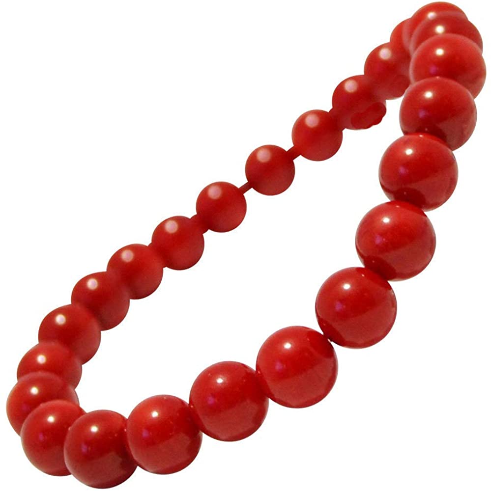 天然珊瑚<br>ブレスレット/沖縄産<br>Φ8mm<br>癒し/成長/恋愛運<br>石ランク/★★★★☆