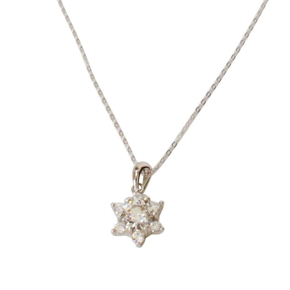 モアッサナイト<br> ネックレス/タイプA <br>シルバー925製<br>石ランク/★★★★★