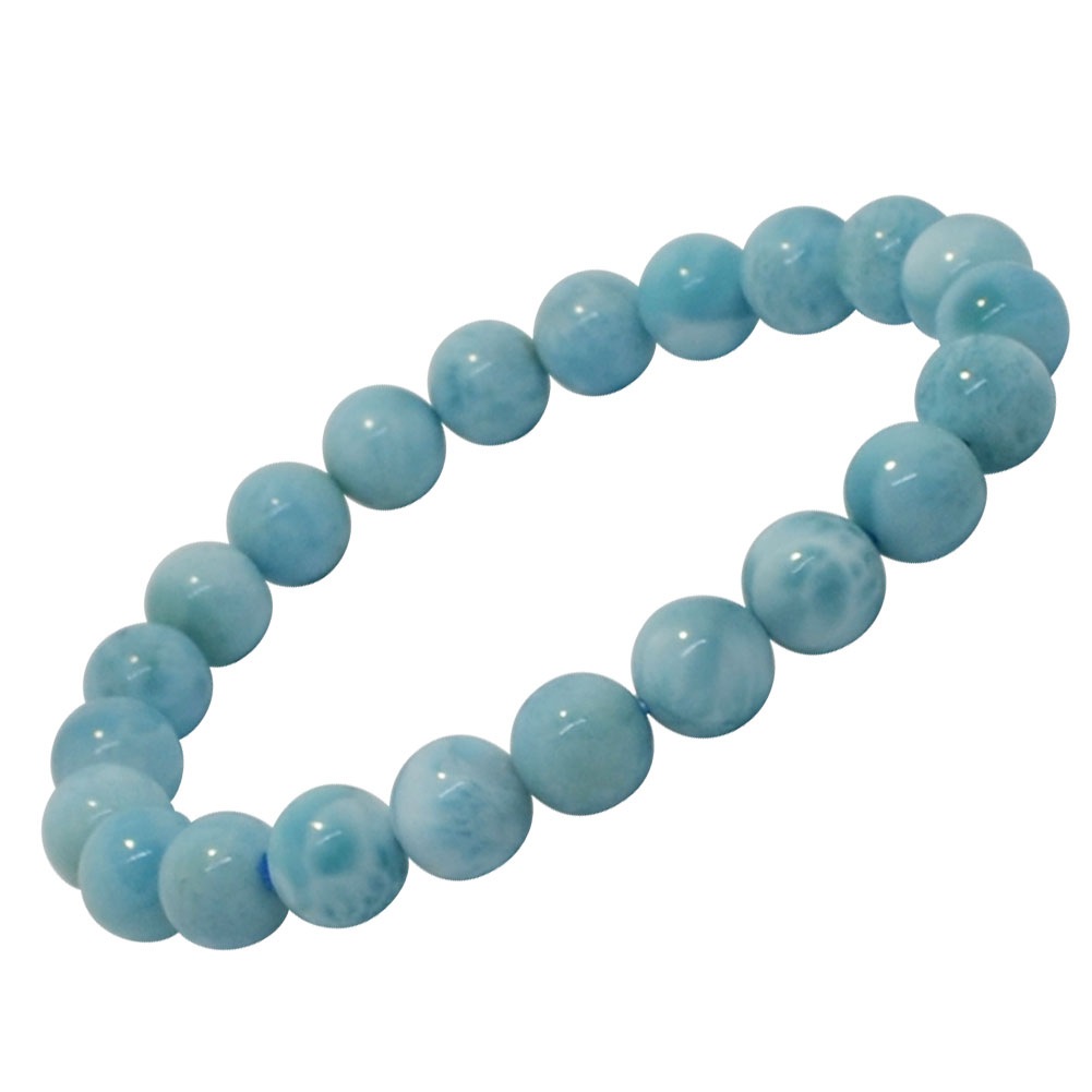 専用商品　手首19cmup ラリマー<br>ブレスレット<br>Φ8mm/濃いブルー<br>癒し/対人<br>★★★★☆