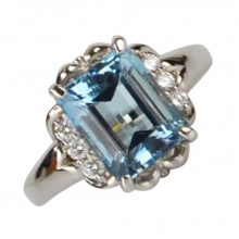 アクアマリン/ダイヤモンド プラチナリング 恋愛/結婚/海難事故防止 プラチナ900/PT900 石ランク/★★★★☆