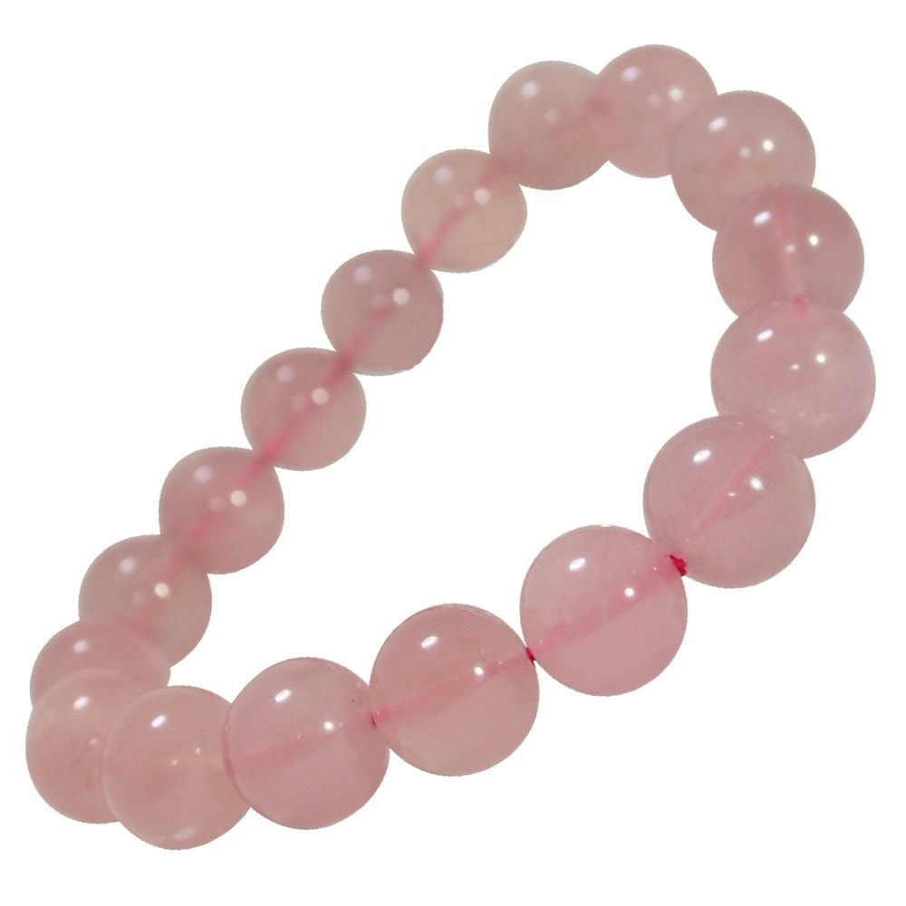 ディープローズクォーツ<br>ブレスレット<br>Φ12mm<br>恋愛成就/出会い/結婚<br>石ランク/★★★★★