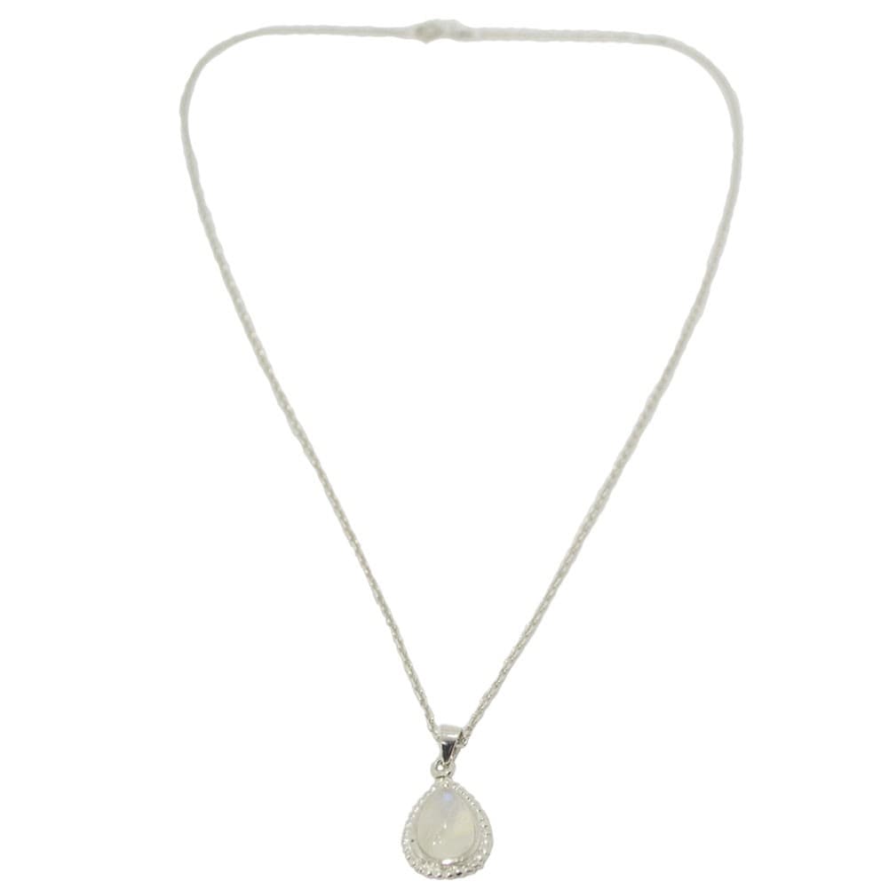 ムーンストーン<br>シルバー925製ネックレスト<br>ドロップ型<br>恋人が欲しい/復縁/良縁<br>石ランク/★★★☆☆