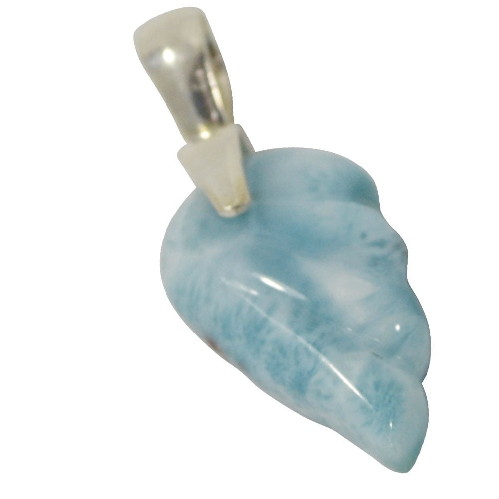 ラリマー<br>シルバー925製ネックレス/ペンダントトップ<br>羽/ウィング型<br>癒し/対人<br>石ランク/★★★☆☆