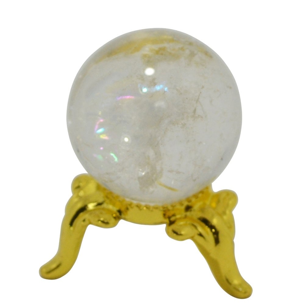 アイリスクォーツ/虹入り水晶<br>水晶玉/スフィア/一点もの<br>Φ20mm/タイプ5<br>人気運/カリスマ性<br>石ランク/★★★☆☆