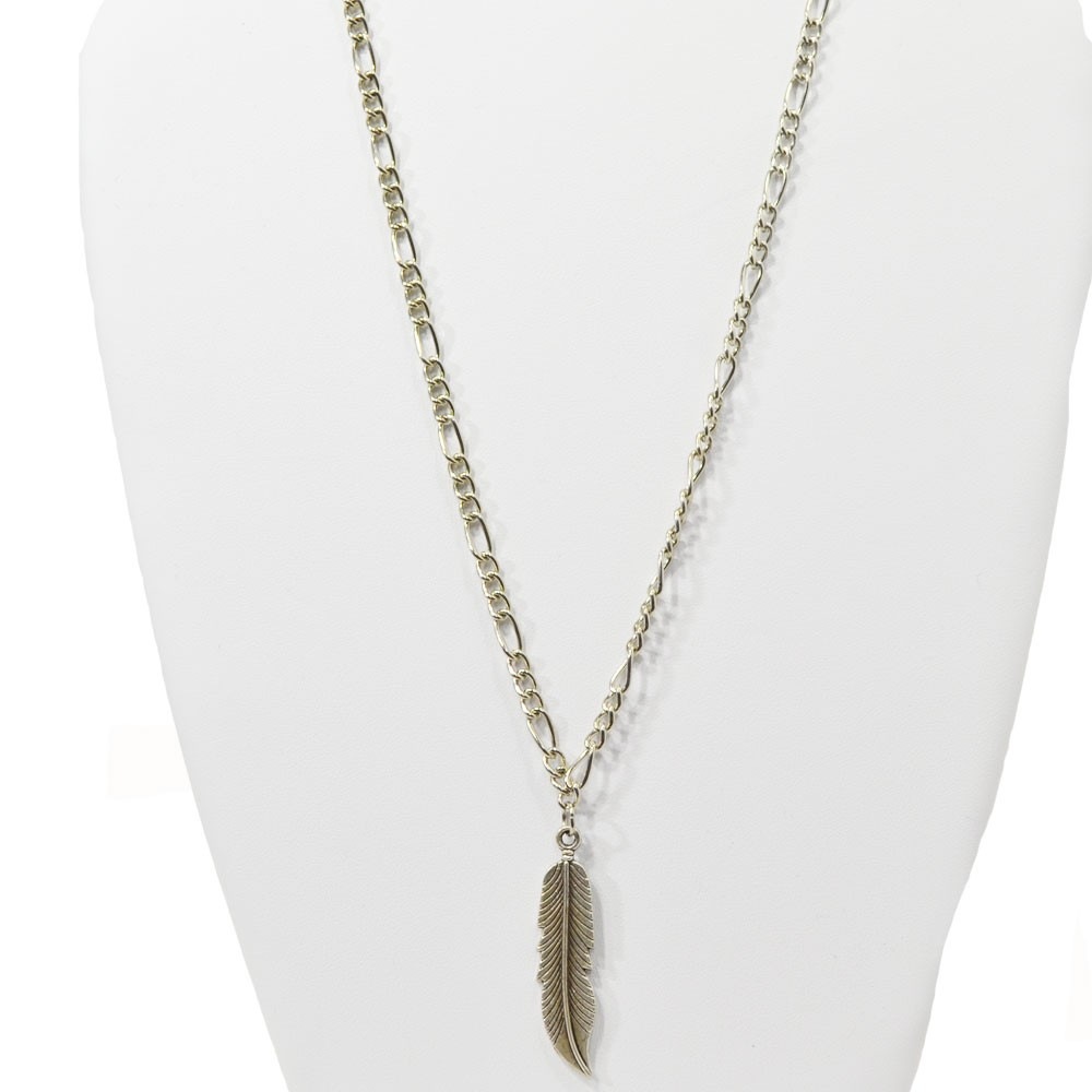 ネックレス<br>SILVER925製/フェザーチャーム<br>45cm～50cm/アジャスター付き
