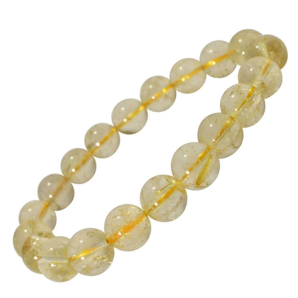 ルチルクォーツ<br>ブレスレット/10本セット<br>Φ10mm<br>金運/財運<br>石ランク/★★★☆☆