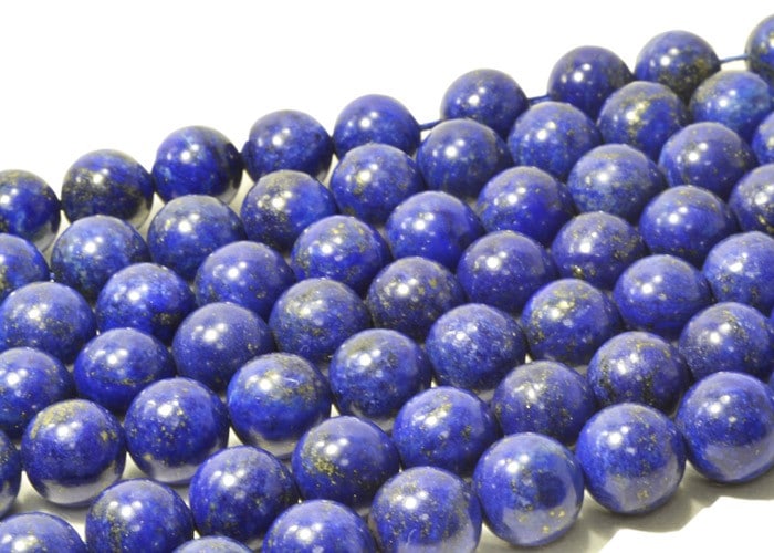 ラピスラズリ(練り)<br>一連売り<br>Φ12mm<br>幸運/人格的成長の促進/洞察力/決断力<br>石ランク/★★★☆☆