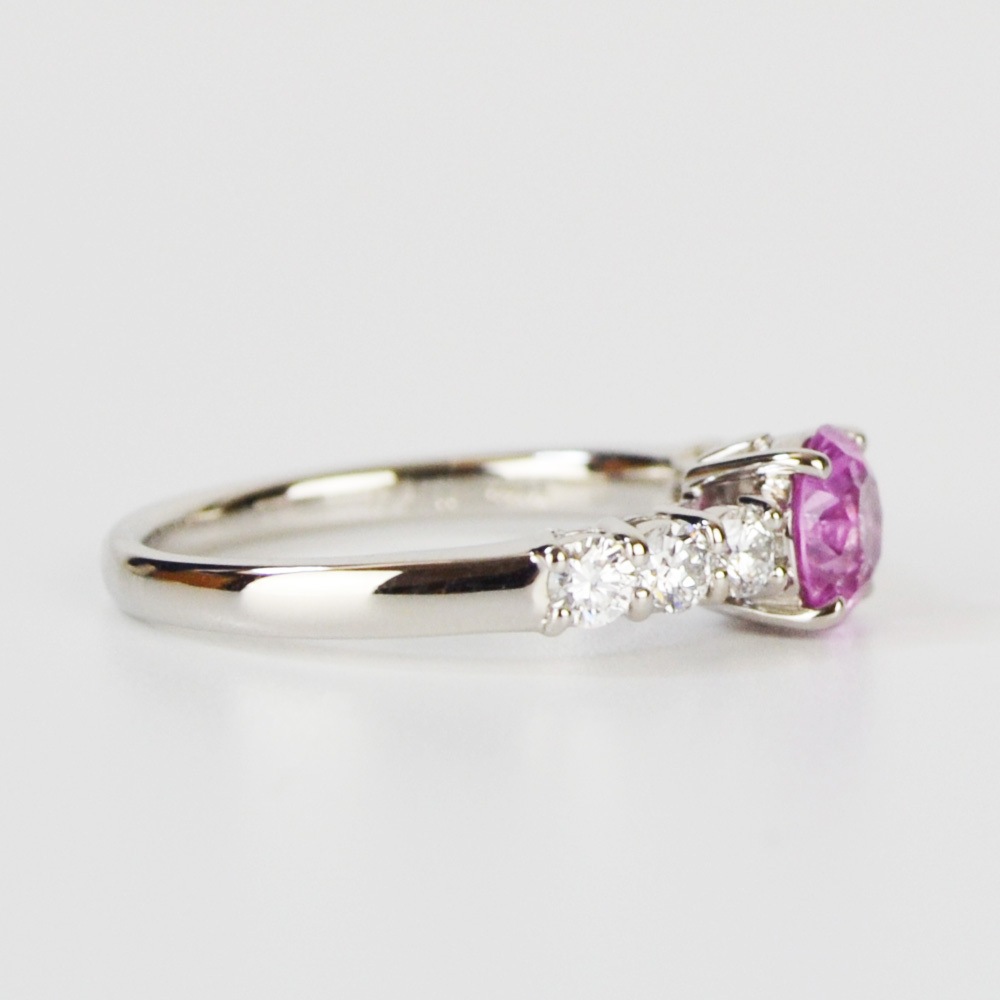 ピンクトパーズ/ダイヤモンド<br>プラチナリング<br>精神安定/リラックス<br>プラチナ900/PT900<br>石ランク/★★★★☆