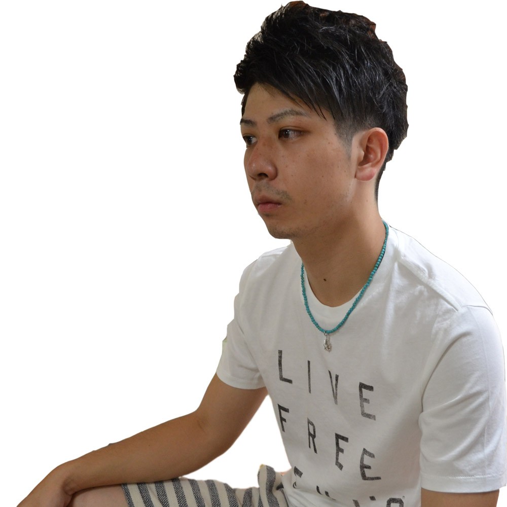 ターコイズ<br>ネックレス/スピネルカット/選べる長さ＆チャーム<br>Φ4mm<br>成功/繁栄/健康<br>石ランク/★★★☆☆