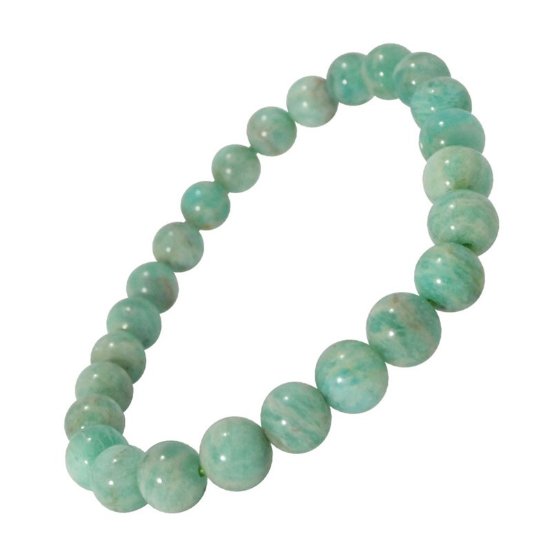 アマゾナイト<br>ブレスレット/タンザニア産<br>Φ7mm<br>癒し/ストレス軽減<br>石ランク/★★☆☆☆