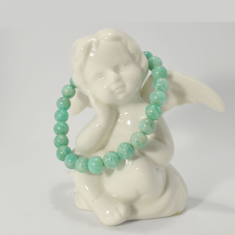 アマゾナイト<br>ブレスレット/タンザニア産<br>Φ7mm<br>癒し/ストレス軽減<br>石ランク/★★☆☆☆