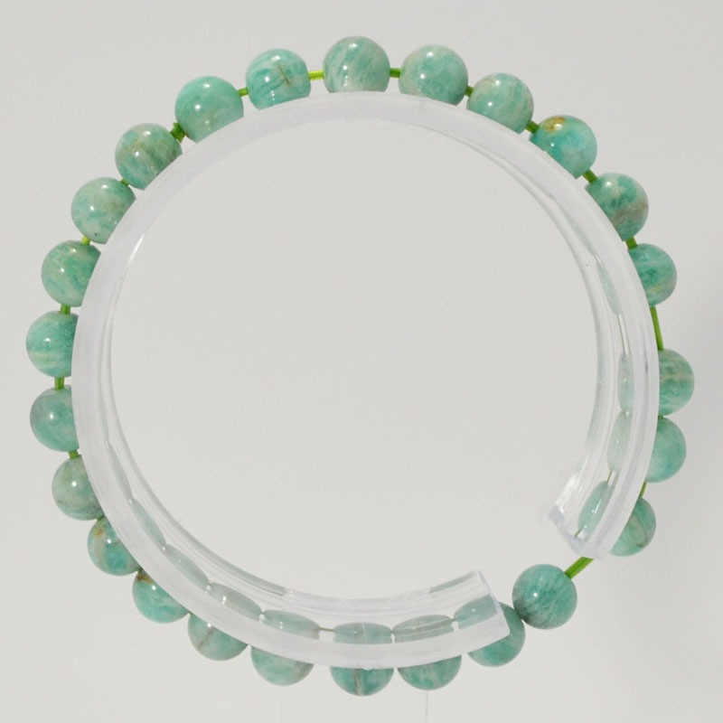 アマゾナイト<br>ブレスレット/タンザニア産<br>Φ7mm<br>癒し/ストレス軽減<br>石ランク/★★☆☆☆