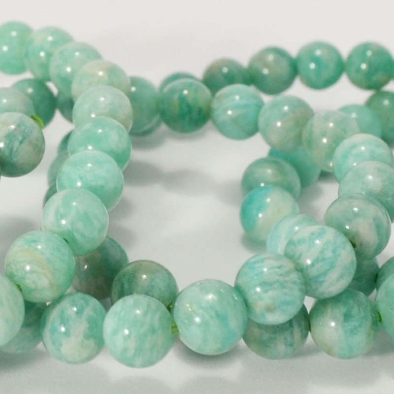 アマゾナイト<br>ブレスレット/タンザニア産<br>Φ7mm<br>癒し/ストレス軽減<br>石ランク/★★☆☆☆