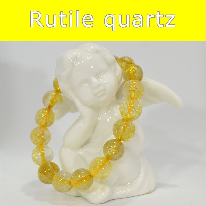 ゴールドルチルクォーツ<br>ブレスレット/一点もの<br>Φ11mm/タイプ1<br>金運/財運<br>石ランク/★★★★☆
